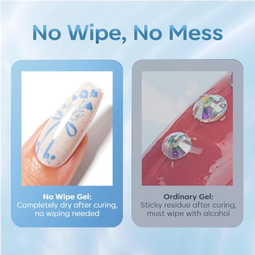 Image of modelones 10 in One X Nail Gel Glue Gel Base Coat Brush On No Wipe | Nail Polish Glue 15ml for Tips, Rhinestones, Blooming Art Hema-Free Gel Kit for Acrylic Tips U V Lamp Needed