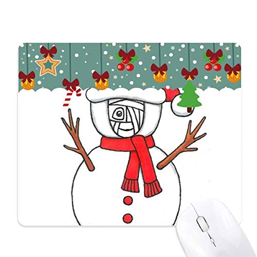 Tapis de souris de Noël antidérapant bonhomme de neige pour ordinateur portable