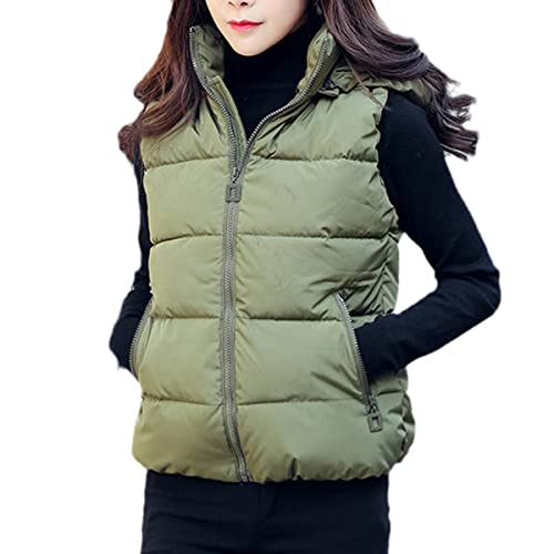 Chaleco verde de algodón con capucha para mujer talla S con gorro desmontable
