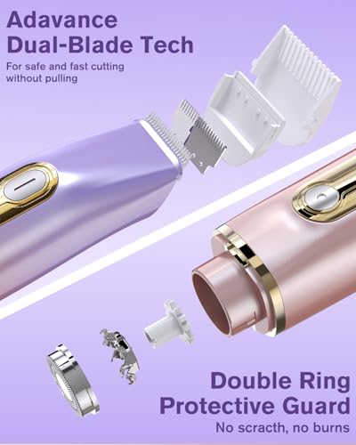 Afeitadora de bikini de doble cabeza 2025 impermeable y recargable para mujer 4