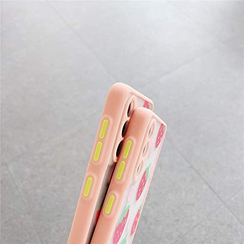 Tiana Pink Strawberries For Samsung Galaxy S21 Case Camera Protection Tpu Bumper Phone Cover Cute Design Clear Matte Pc Back Shockproof Protective Covers For Galaxy S21 Cases #TOP6