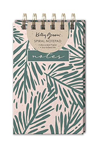 Image of Kelly Green Natural Leaves Spiral Notepad (47037)