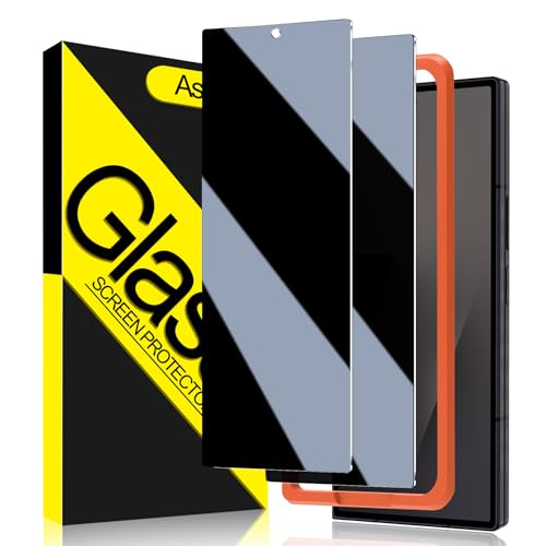 Asstar 2 Pack Samsung Galaxy Z Fold 7 Privacy Screen Protector 9H Hardness Tempered Glass Front Privacy Screen Protector for Samsung Galaxy Z Fold 7 with Alignment Frame Anti-Scratch Case Friendly Accessories Bubble Free