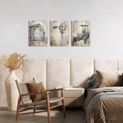 Artmyharbor-Rustic-Home-Decor-Barn-Canvas-Prints-Farmhouse-Windmill-Tractor-Poster-Country-Truck-Landscape-Wall-Art-for-Living-Room Artmyharbor Rustic Home Decor Barn Canvas Prints Farmhouse Windmill Tractor Poster Country Truck Landscape Wall Art for Living Room