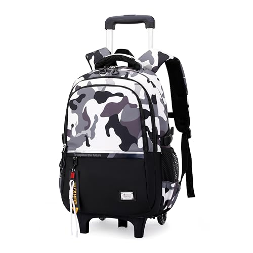 Mochila com rodinhas MITOWERMI para meninos, mochila escolar com rodas para meninos adolescentes, mochila escolar com rodinhas para livros, mochila de rodinhas para transporte, Mochilas Daypack