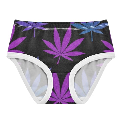 Purple Blue Gradient Leaves Black Girls Underwear Toddlers 2t Cotton Cute Panties Girl Flower Briefs Underpants
