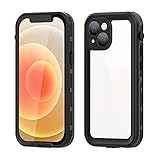 for iPhone 13 Mini IP68 Waterproof Case Full Body Seal Slim Shockproof Dustproof Snowproof Underwater TPU PC Hybrid Outdoor Transparent Protective Cover with Hand Strap, Compatible with Magsafe