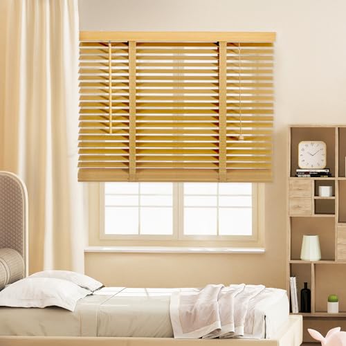 Miniatura 3 de Sekey Persiana Veneciana De Madera De 50 Mm, 80 X 160 Cm, Color Madera Natural