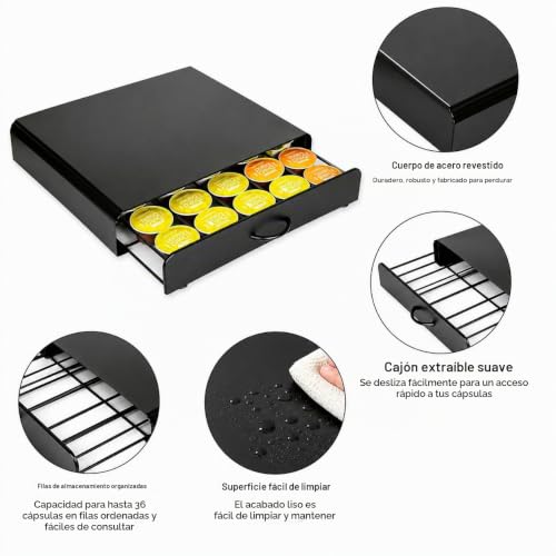 Miniatura 9 de Exzact Cajón De Cápsulas De Café, Compatible Con Cápsulas Dolce Gusto 36 Piezas Cápsulas