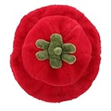 MAGICLULU Flauschiger Hut in Tomatenform aus Plüsch Warmes Damen Fischerhut mit Gerollter Krempe Winterlicher Outdoor Hut für Modische Looks
