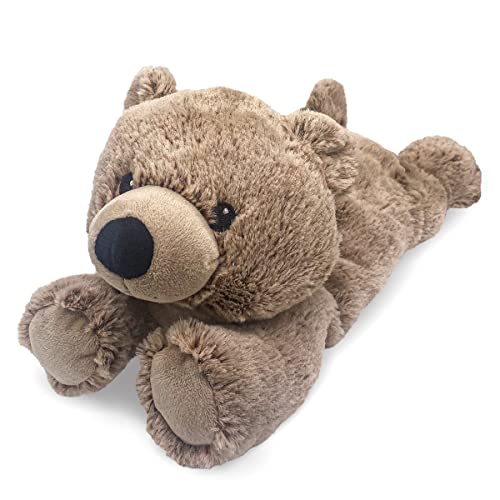 Warmies Brown Bear Heatable and Coolable Weighted Teddy Bear Stuffed Animal Plush - Comforting Lavender Aromatherapy Animal Toys - Relaxing Weighted Stuffed Animals for Anxiety - Brown - 13 Inch