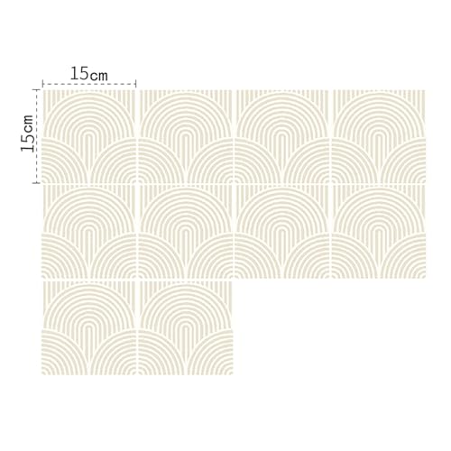 Alwayspon Tile Sticker, 20PcsX15cm/6inch Beige Self Adhesive Stick on Tiles Transfer Sticker for Bathroom Kitchen, Splashback, Peel and Stick Vinyl Floor Wall Tiles Sticker - 5