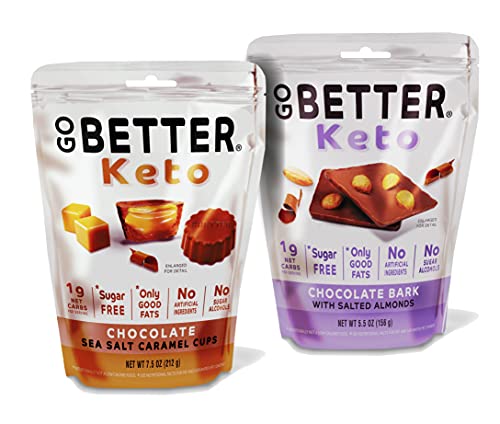 GO BETTER Keto Cups | Variety Pack | 1 Net Carbs, Gluten Free, Sugar Free, No Sugar Alcohols, No Artificial Sweeteners, Non GMO, Fat Bombs (Best Seller Variety Pack)
