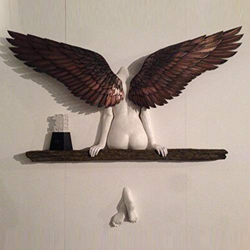 Wall Decor Angel on Floating Shelves Wall Sculpture Aesthetic Art Sculpture Home Decorations 3D Printed Statue for Living Room Bedroom Indoor Outdoor Decorations Christianity The Holy Angels Art