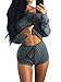 Produktbild ORANDESIGNE Damen Trainingsanzug 2 Teiler Hausanzug Kuschelig Jogginganzug Sportliche Hose Mit Kordelzug Und Taschen Grau 42