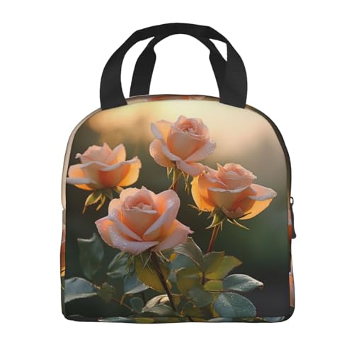 Langhbozdp Boîte à déjeuner isotherme réutilisable pour homme et femme - Motif rose - Pour le travail et le pique-nique – vue 3