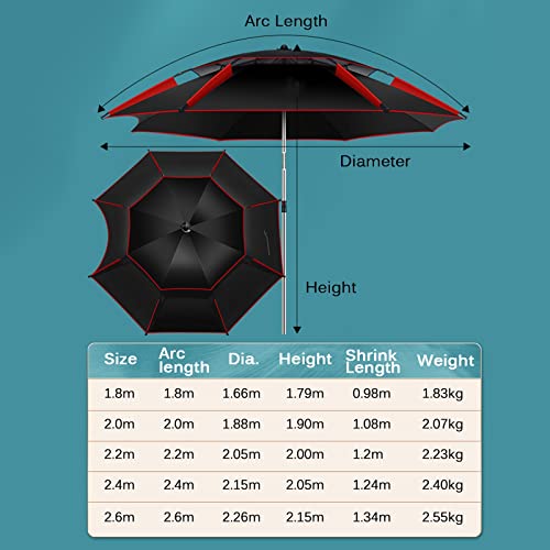 Parasol de jardín CLSDRZC portátil de doble capa con bolsa 3