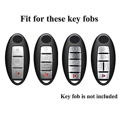 Image of Key Fob Cover Compatible with Nissan Altima Maxima Murano Rogue Sentra Armada Sedan GTR Pathfinder Infiniti EX FX X G JX M Q QX Bling Crystal Diamond Key Shell (Silver)