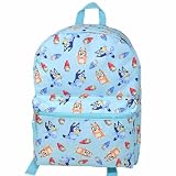 Fast Forward Mochila Bluey de 40,6 cm com estampa de personagem, azul claro