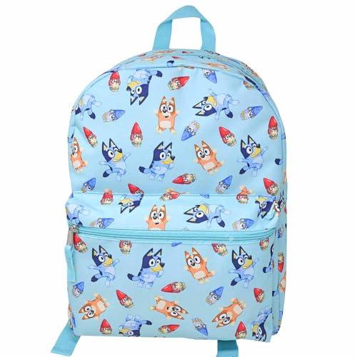 Fast Forward Mochila Bluey de 40,6 cm com estampa de personagem, azul claro