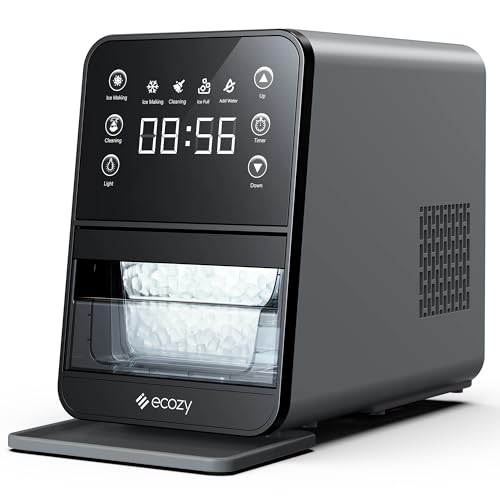 ecozy Nugget Ice Maker Countertop, Intuitive Ergonomic EcoScreen with One-Touch Timer, 33Lbs/24H Pebble Ice Maker Machine, Pull-Out Ice Basket with 3Lbs Storage, Self-Cleaning for Drinks & Cocktails by ecozy - Used condition - US$155.68