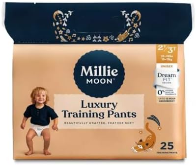 Milli Luxury Baby Training Pants, Potty Training Diapers Unisex Leak Protection (White, 2T-3T, 25, Count)