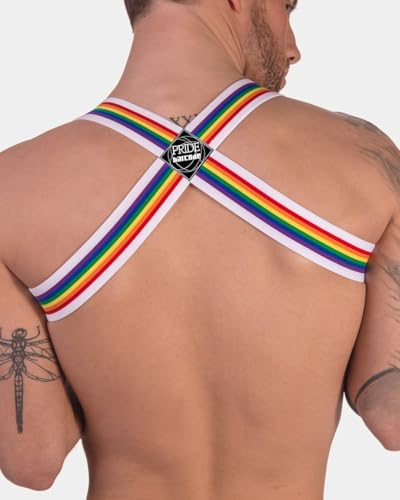 Slip ouvert Pride Barcode Berlin : ensemble jockstrap noir et harnais pour soirées et festivals - 5