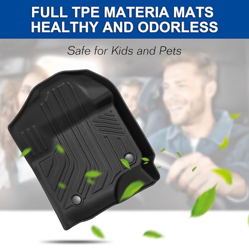 Image of WEIZE Floor Mats Compatible with F250 /F350, All Weather Floor Liners for 2017-2024 2025 Ford F-250 /F-350 SuperCrew Cab Rear with Under Seat Fold Flat Storage,Set of 3