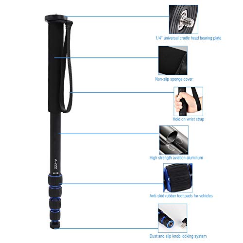 Trípode Monopie Telescópico de Aleación de Aluminio para Cámara, Carga de 5KG, Soporte de 360°, Portátil, Estable - imagen 2