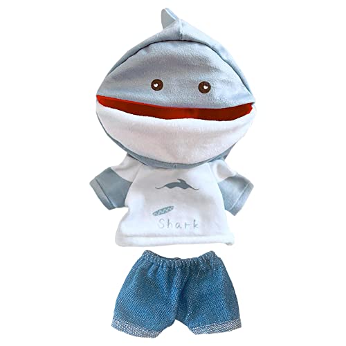 niannyyhouse Shark Hoodie Jeans 7.8in（20cm） Plush Doll Stuffed Figures Toys Clothes Accessories (C)