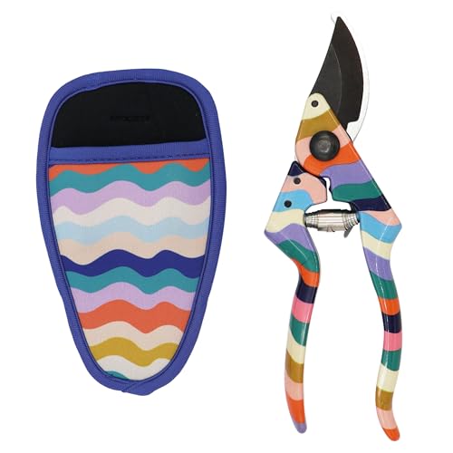 Secateurs With Pouch - Wiggle Design, Multicoloured
