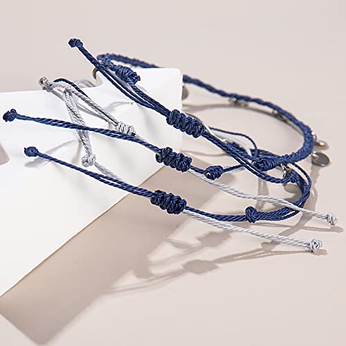 Image of Waterproof String Anklets Cute Beaded Ankle Bracelets Beach Wave Anklet Stainless Steel Coin Boho Ankle Jewelry for Women