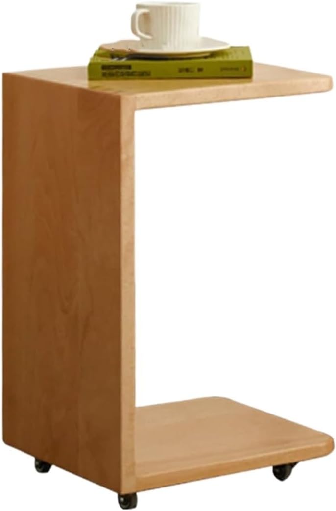 Aimery Office End Table Nightstand Bedside Table TV Tray Table, C Shape Sofa Side Table Narrow Coffee Table On Wheels Corner Table for Work in Bed Sofa (Size : 28 * 30 * 53cm)