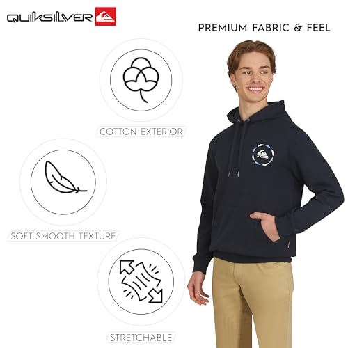 Image of Quiksilver Men's Regular Fit Super Soft Fleece Midweight Pullover Hooded Sweatshirt