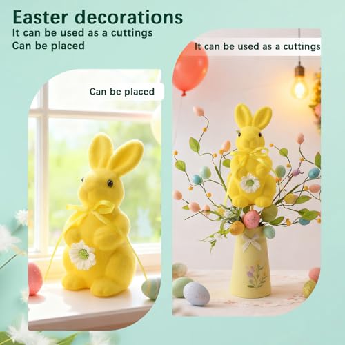 Decoración flocado de conejo para transformar espacios modernos en primavera 5