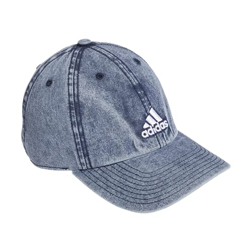 adidas Women s Saturday Relaxed Fit Adjustable Hat, Denim Wash White, One Size