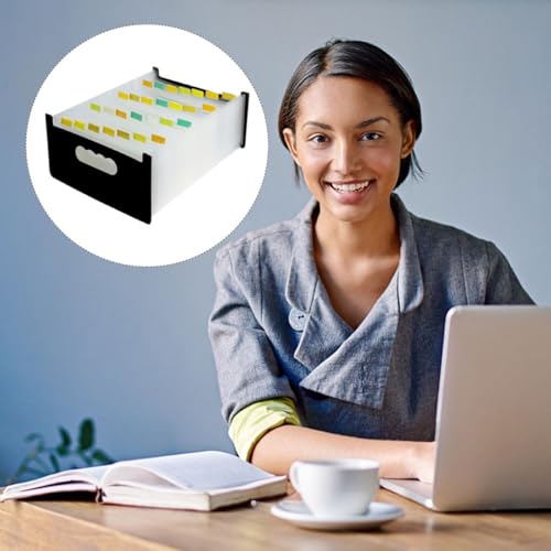 Range dossiers A6 portable noir plastique imperméable pour protéger vos petits papiers - 5