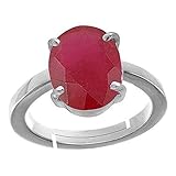 S Kumar Gems & Jewels Anillo chapado en oro con rubí natural certificado natural de 5,25 ratti (Manikya/Manik) para hombre y mujer, Concha, Rubí