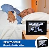 Dementia Clock, 7 Inches Alzheimers Clock with Days Dates and Time of Day, Large Digital Day Calendar Clocks with 12 Customized Alarm Reminders for Elderly Vision Impaired, Memory Loss (Power Supply) - Image 4