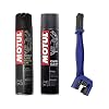 Motul Reinigings- en smeerset voor kettingen, C4 400 ml + C1 400 ml + borstel voor het reinigen van de ketting