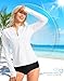 SANTINY Women's Rash Guard UPF50+ SPF UV Protection Long Sleeve Swimsuit Top with Pockets Zip Front Swim Shirts Woman (White_M)