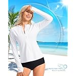 SANTINY Women's Rash Guard UPF50+ SPF UV Protection Long Sleeve Swimsuit Top with Pockets Zip Front Swim Shirts Woman - Image 2