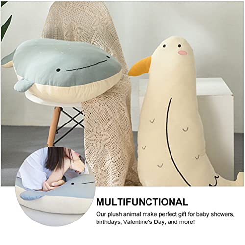 WINOMO Baleia de Pelúcia Stuffed Animal Fofo Abraçando Travesseiros Almofada Do Sofá de Pelúcia Bone