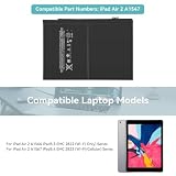 K KYUER A1547 Tablette Bateria Compatible with iPad Air 2 A1566 A1567 MGKL2LL/A MGKL2B/A MGKM2LL/A MGLW2LL/A MGL12LL/A MGTX2LL/A MGTY2LL/A MH0W2LL/A MH1J2LL/A MH182LL/A MH2M2LL/A MH2N2LL/A MH2P2LL/A