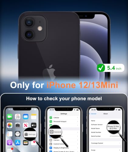 Image of FNTCASE for iPhone 13 mini /12 mini Case Black: Magnetic Translucent Matte