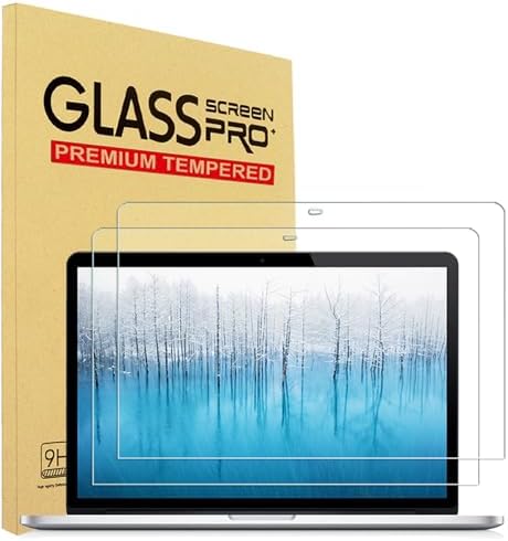 2 Pack Tempered Glass Screen Protector for MacBook Pro 13 Inch M1 M2 2016-2023 Model A2338 A1706 A1708 A1989 A2159 A2289 A2251| MacBook Air 13 M1 2018-2021 Model A2337 A2179 A1932, 9H Hardness