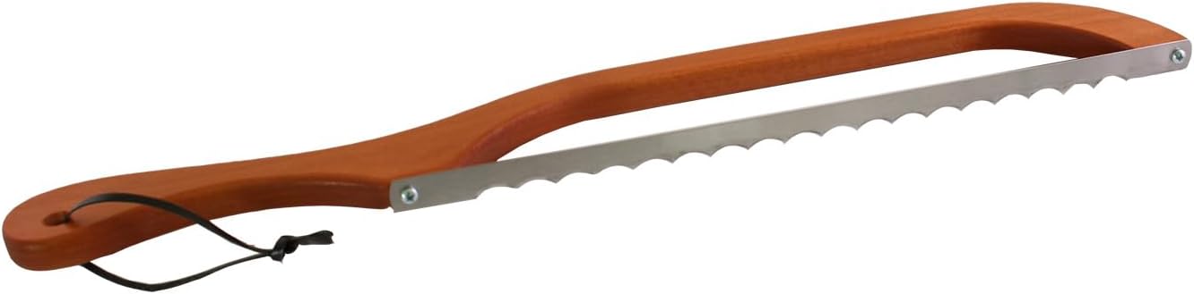 Out of the Woods of Oregon Bread and Bagel Slicer Bow Saw Bread Knife for Home Made Bread - Natural Alder : LEFT HANDED
