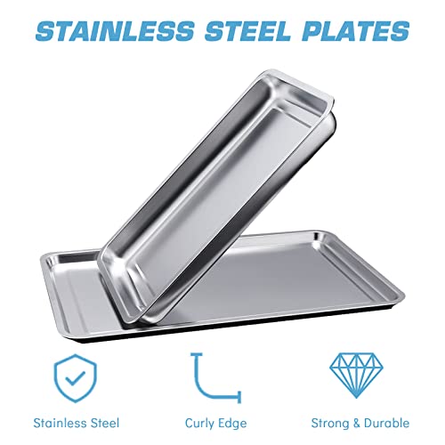 Stainless Steel Tray - Narkysus 5 Pack Stainless Steel Dental Lab Tray 13.5'' X 10'' Flat Metal Tray Tool For Lab Dental Instrument Bathroom Organizer Tattoo Station Tattoo Supplies #TOP3