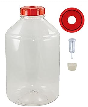 FerMonster 6 Gallon Wide Mouth Fermenter Econolock #10 Drilled Stopper Extra Lid And Gasket