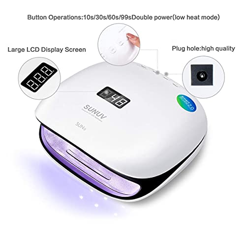 Sunuv Uv Nail Lamp Professional Nail Dryer Uv Light For Gel Nail Polishes Auto Sensor With Timers & Lcd Display #TOP4